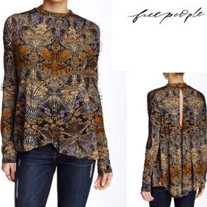 Free People New World Nouveau Jersey Boho Top Med